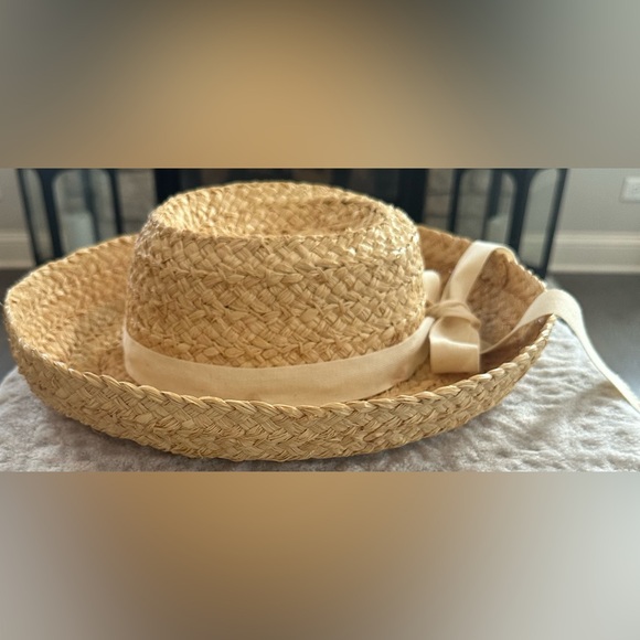✨VINTAGE✨ S.F. Green San Francisco SUN ☀️ HAT w/ Cream BOW EUC‼️ - Picture 8 of 15